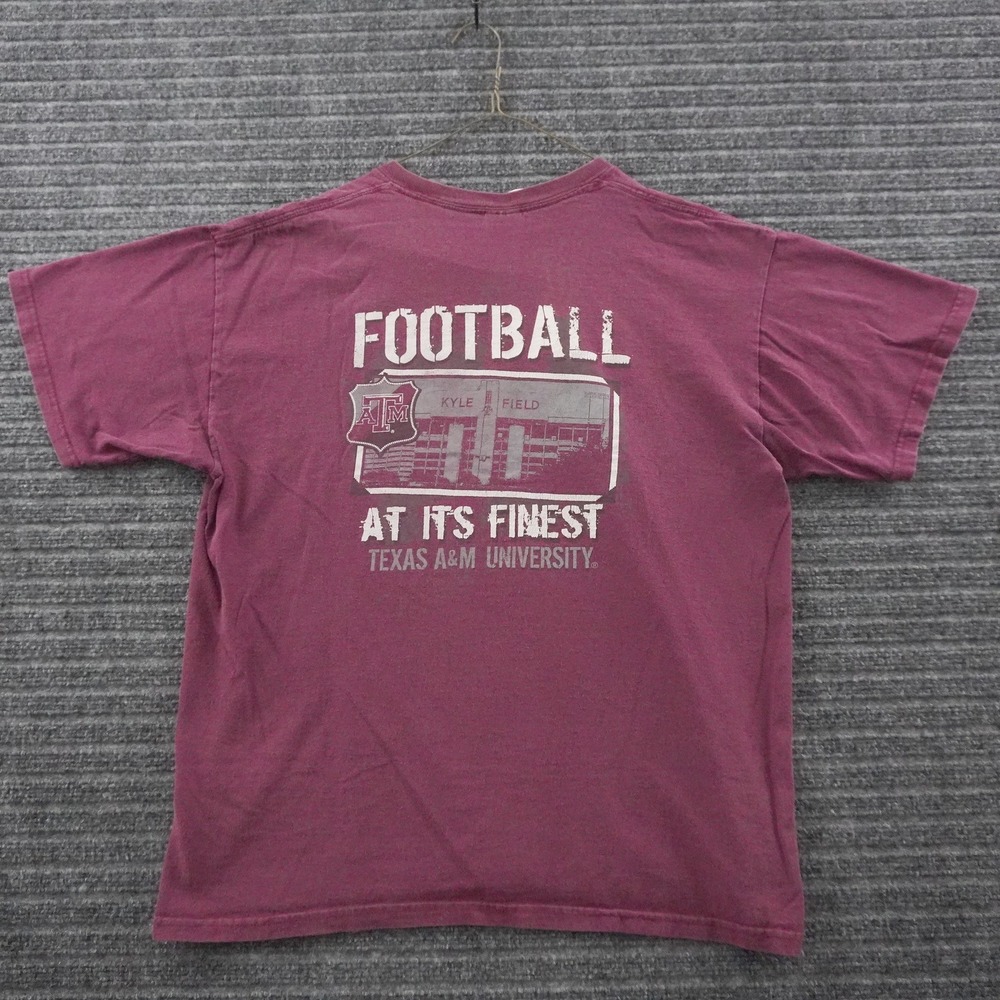 Texas A&M Football Graphic Tee Mens Size L Maroon Kyle Field Stadium Shirt